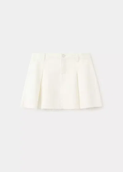 Mango Kids' Jupe En Jean Plissée In Sand
