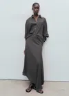 Mango Asymmetrical Maxi-skirt In Gray