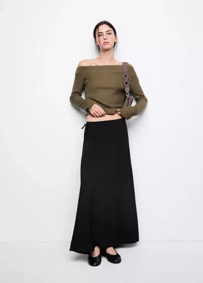 Mango Jupe Longue Naud In Gris Anthracite