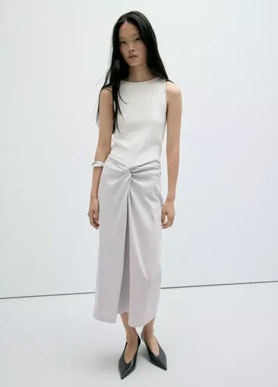 Mango Jupe Midi Avec Détail Naud In Gris