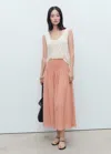 Mango Gathered Midi-skirt With Panels Pastel Pink In Pastel Pink