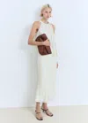 Mango Jupe Midi Fleurs Écru - Femme - Xl -