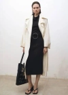 Mango Wool-blend Midi-skirt Charcoal In Charcoal