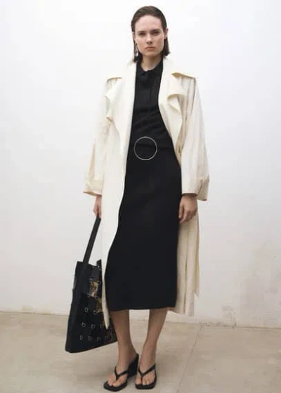Mango Wool-blend Midi-skirt Charcoal