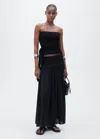 Mango Gathered Maxi Skirt In Black