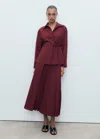 Mango Jupe Portefeuille Plissée Bordeaux - Femme - Xl -  In Red