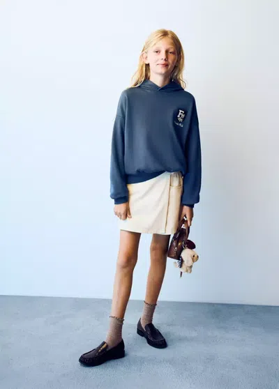 Mango Kids' Jupe Short In Écru