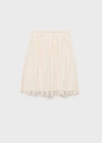 Mango Kids' Skirt Ecru In Écru