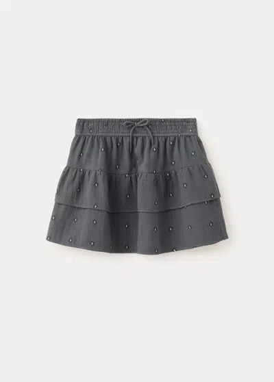 Mango Kids' Jupe Volants Imprimée In Gris