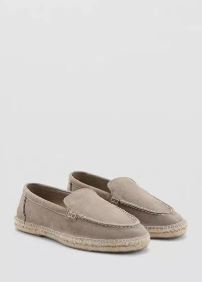 Mango Jute Leather Shoe In Medium Brown