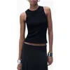 Mango Karl Rib Tank In Black