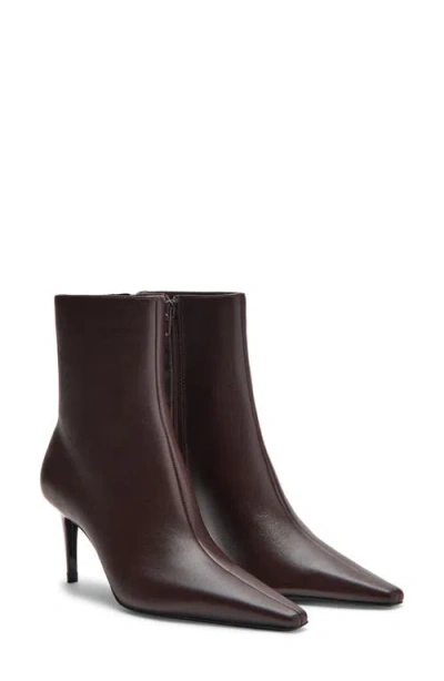 Mango Katerina Pointed Toe Ankle Bootie In Brown