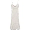 Mango Kendal Print Cowl Neck Crepe Slipdress In White