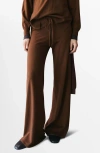 Mango Kendrik Knit Drawstring Pants In Brown