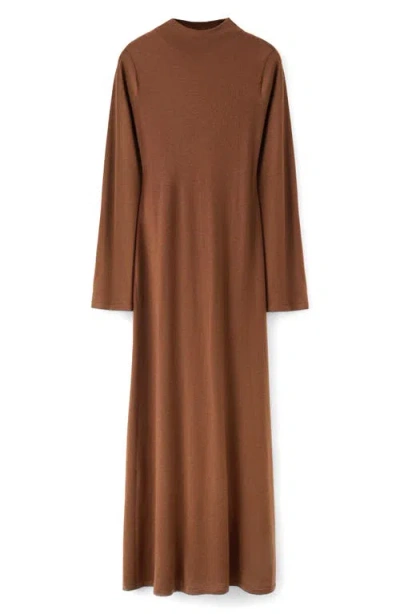 Mango Kendrik Long Sleeve Sweater Dress In Brown