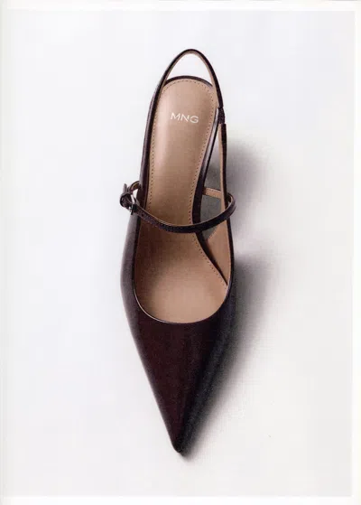 Mango Chaussures Vernies Talon Kitten Heel Chocolat - Femme - 40 -  In Brown
