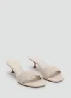Mango Kitten Heel Sandals Beige