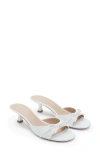 Mango Kitten Heel Slide Sandal In White