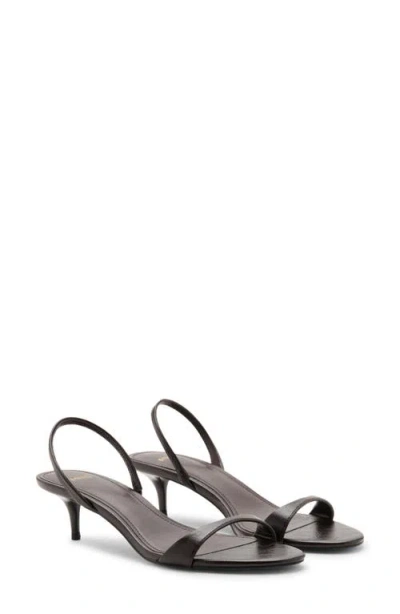 Mango Kitten Heel Slingback Sandal In Brown