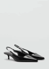 Mango Kitten Shoe With Rhinestone Detail Black In Black