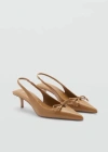 Mango Kitten Shoes With Bow Detail Medium Brown In Medium Brown
