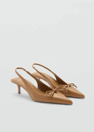 Mango Kitten Shoes With Bow Detail Medium Brown