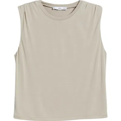 Mango Kiwi Gathered Shoulder Sleeveless T-shirt