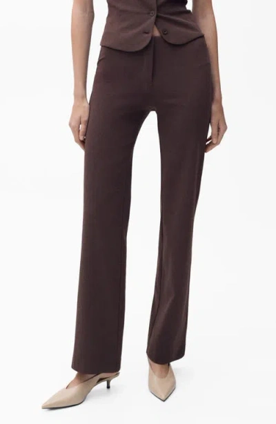 Mango Klum Straight Leg Pants In Chocolate