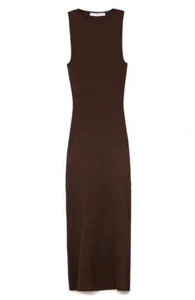 Mango Knit Body-con Maxi Dress In Brown