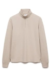 Mango Knit Cotton Blend Sweatshirt In Sand