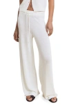 Mango Knit Drawstring Pants In White