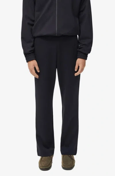 Mango Knit Drawstring Pants In Blue