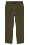Mango Knit Drawstring Pants In Green