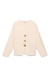 Mango Knit Jacket In Neutral