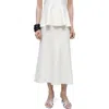 Mango Knit Midi Flare Skirt In Ecru
