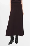 Mango Knit Midi Skirt In Burgundy