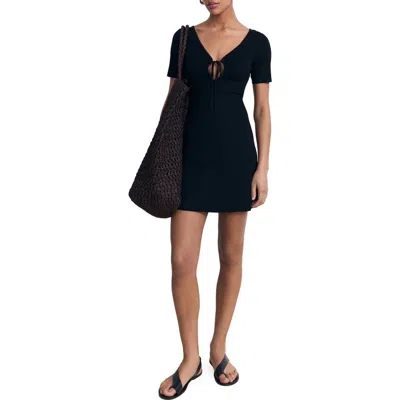 Mango Knit Minidress In Black