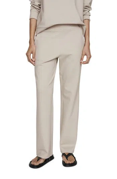 Mango Knit Pants In Gray