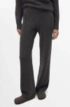 Mango Knit Pants In Gray