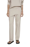 Mango Knit Pants In Light,pastel Gray