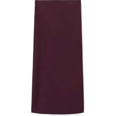 Mango Knit Pencil Skirt In Purple