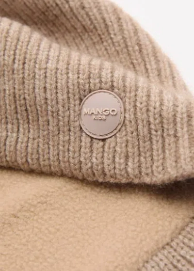 Mango Kids' Knit Scarf Sand In Brown