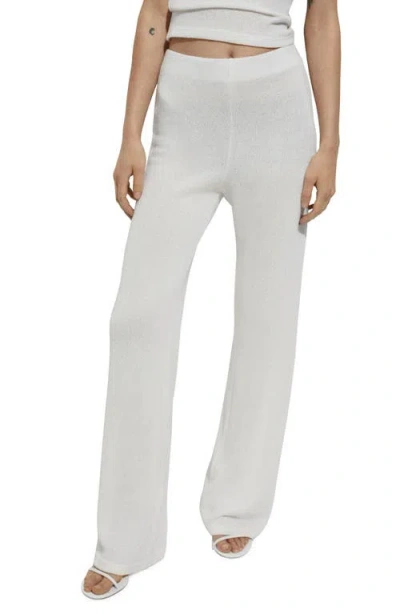 Mango Women's Straight Knitted Pants In White