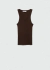 Mango Knit Strap Top Chocolate In Chocolate
