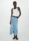 Mango Knit Strap Top Off White