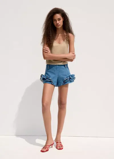 Mango Knit Strap Top In Sand