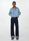 Mango Knit Strap Top Sky Blue