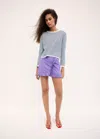 Mango Lightweight Knitted Top In Navy