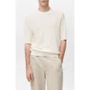 Mango Short Sleeve Cotton Crewneck Sweater In White