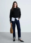 Mango Knitted Bomber Jacket Black In Black